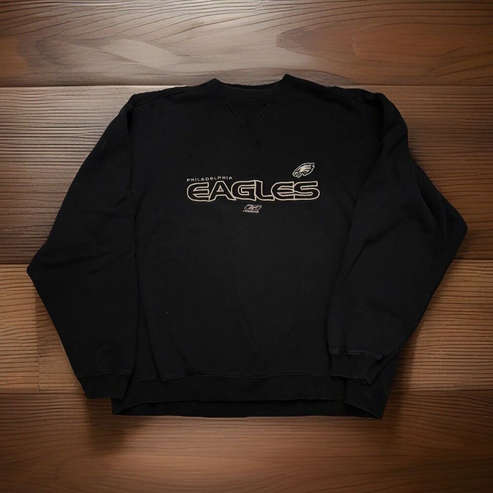 VINTAGE Reebok PHILADELPHIA EAGLES CREWNECK SWEATSHIRT Embroidered Mens Large